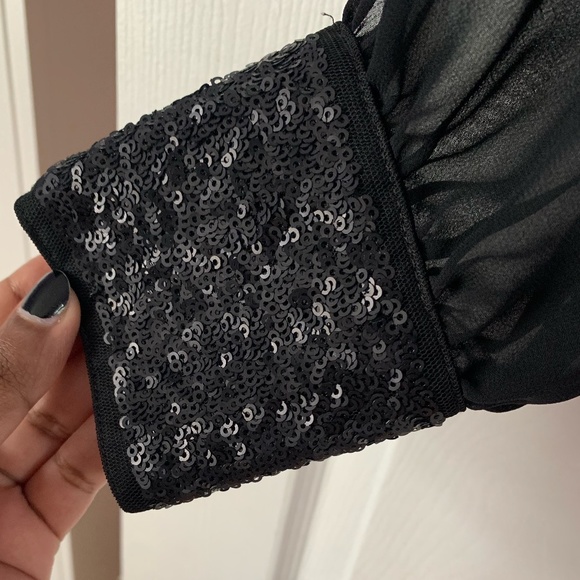 Chiffon Top with Sequin Cuffs - Picture 2 of 2